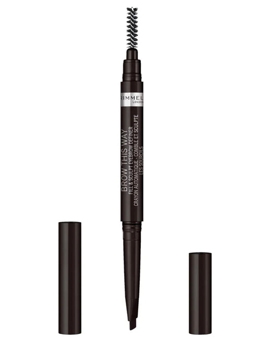 Rimmel Brow This Way Fill And Sculpt Eyebrow Pencil (Soft Black)