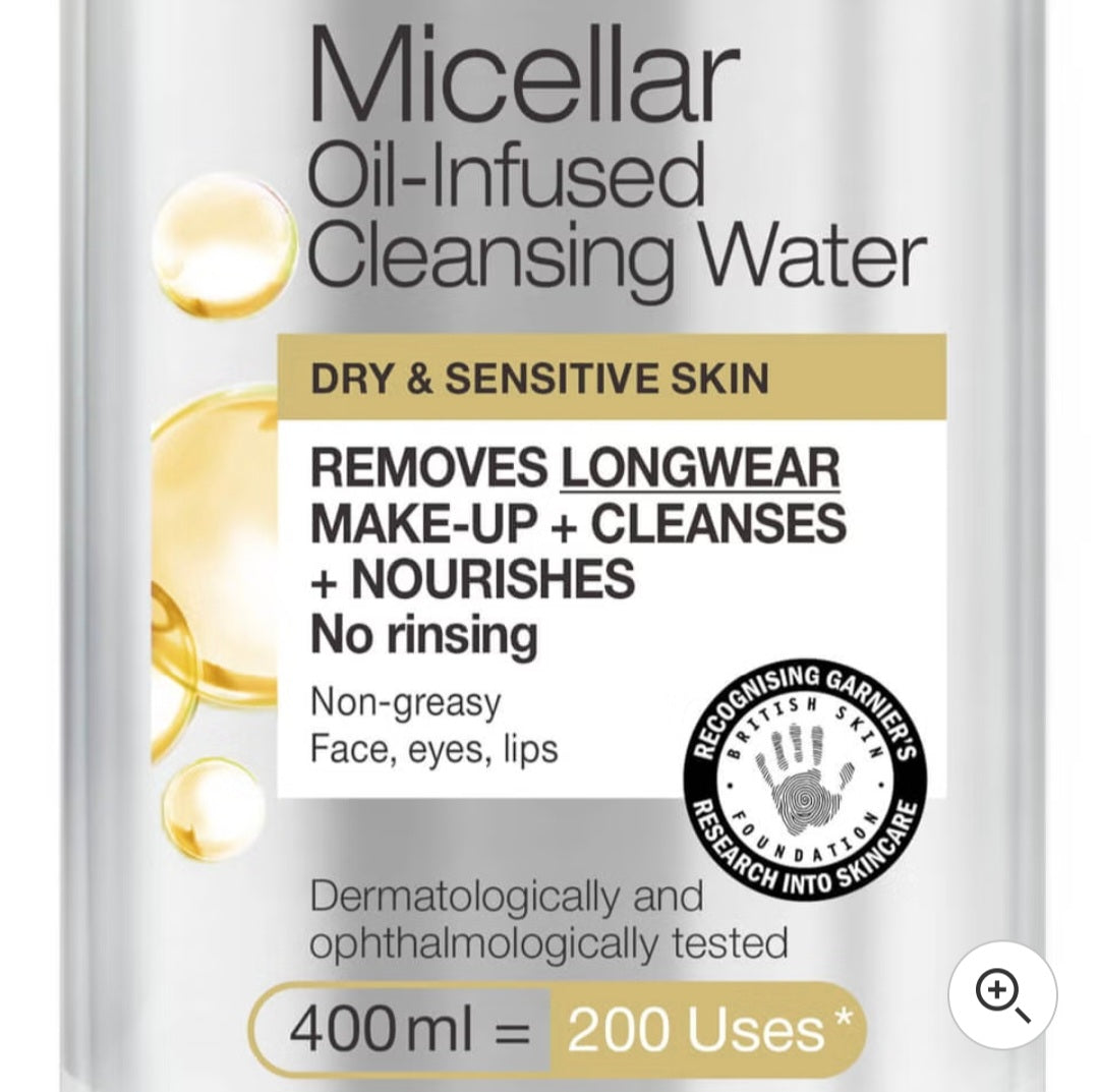 Garnier Micellar Cleansing Water In Oil Makeup Remover 400ml