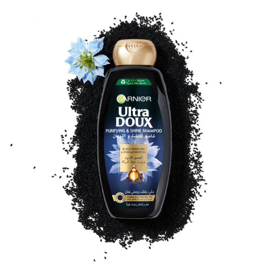 Garnier Ultra Doux Purifying & Shine Routine Kit Shampoo Black Charcoal & Nigella Seed Oil